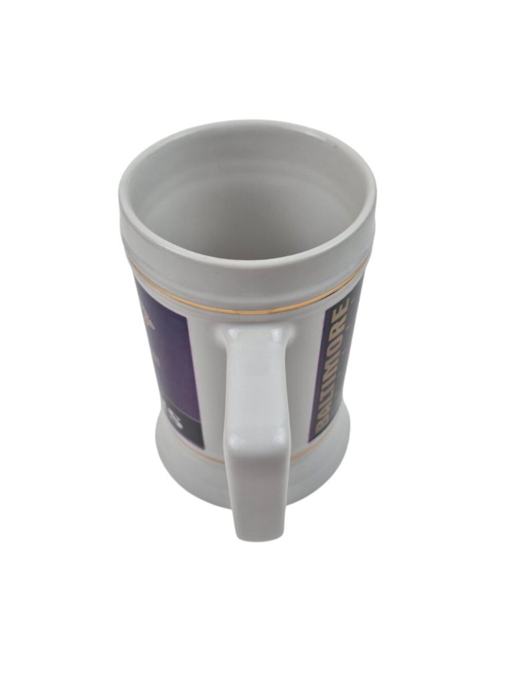 Baltimore Ravens Stein Ceramic Genuine Drinkware NFL White Gold Trim 24 oz Mug - Picture 9 of 10